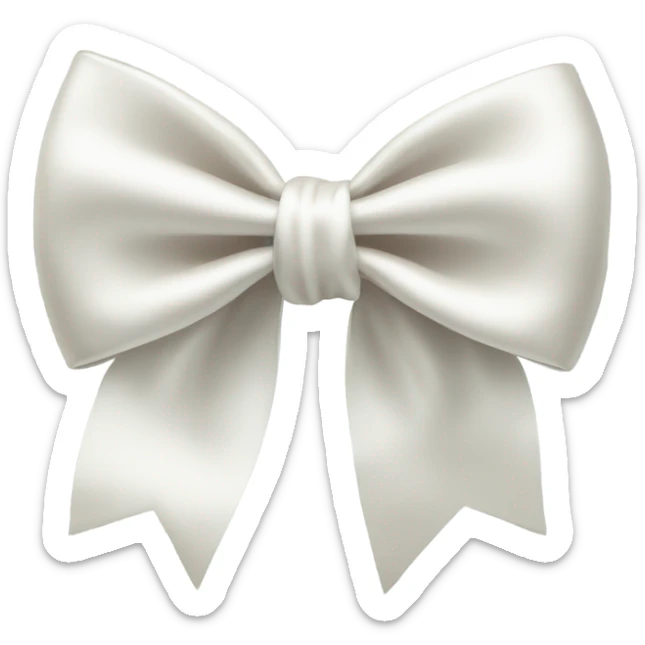 white satin bow sticker