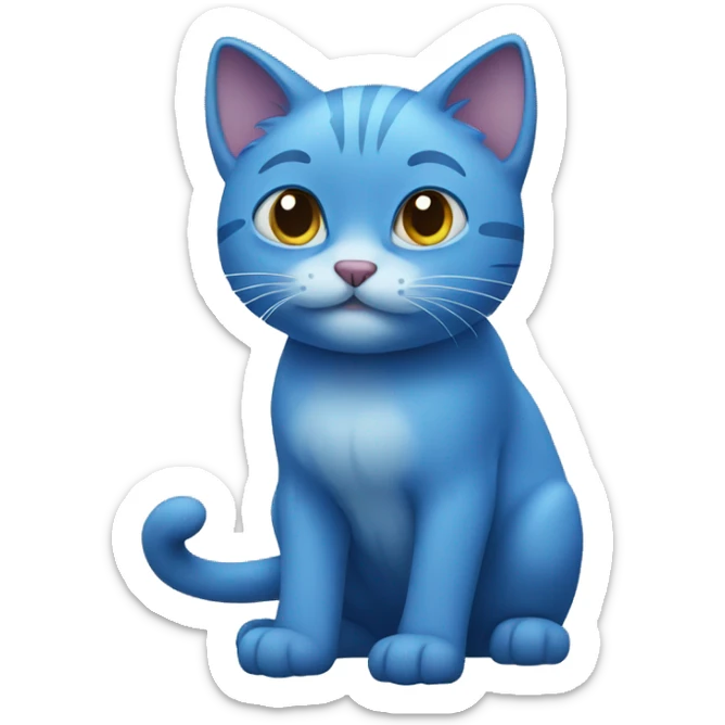 blue cat sticker