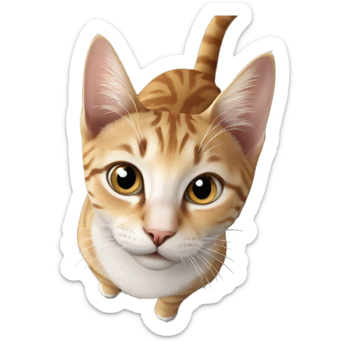 realistic cat focused on viewer sticker