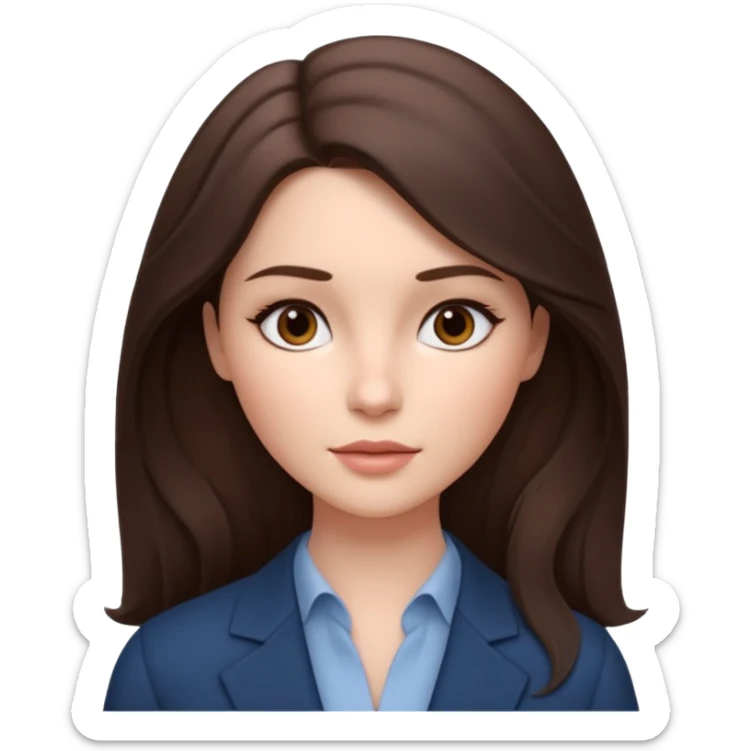 Cinematic Realistic Woman Work, depicted with lifelike skin texture, subtle rosy undertones, and soft natural lighting that enhances the gentle contours of her face. Her intricately detailed brunette hair is elegantly styled , sticker