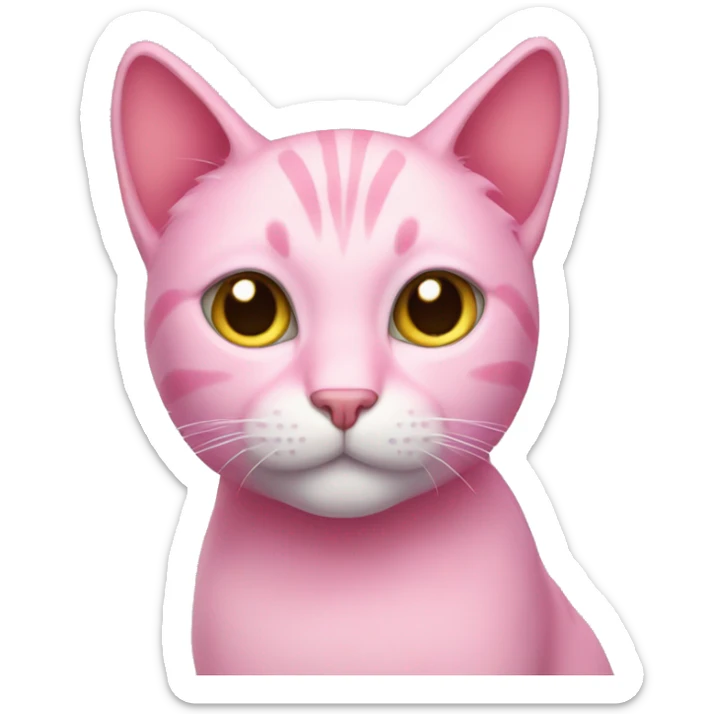 Pink cat sticker