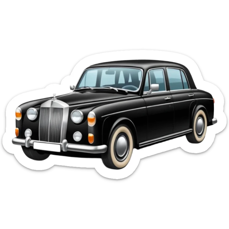 Crée-moi une voiture noire, berline, très classe La voiture  en long 2025classe S que d’un côté sticker