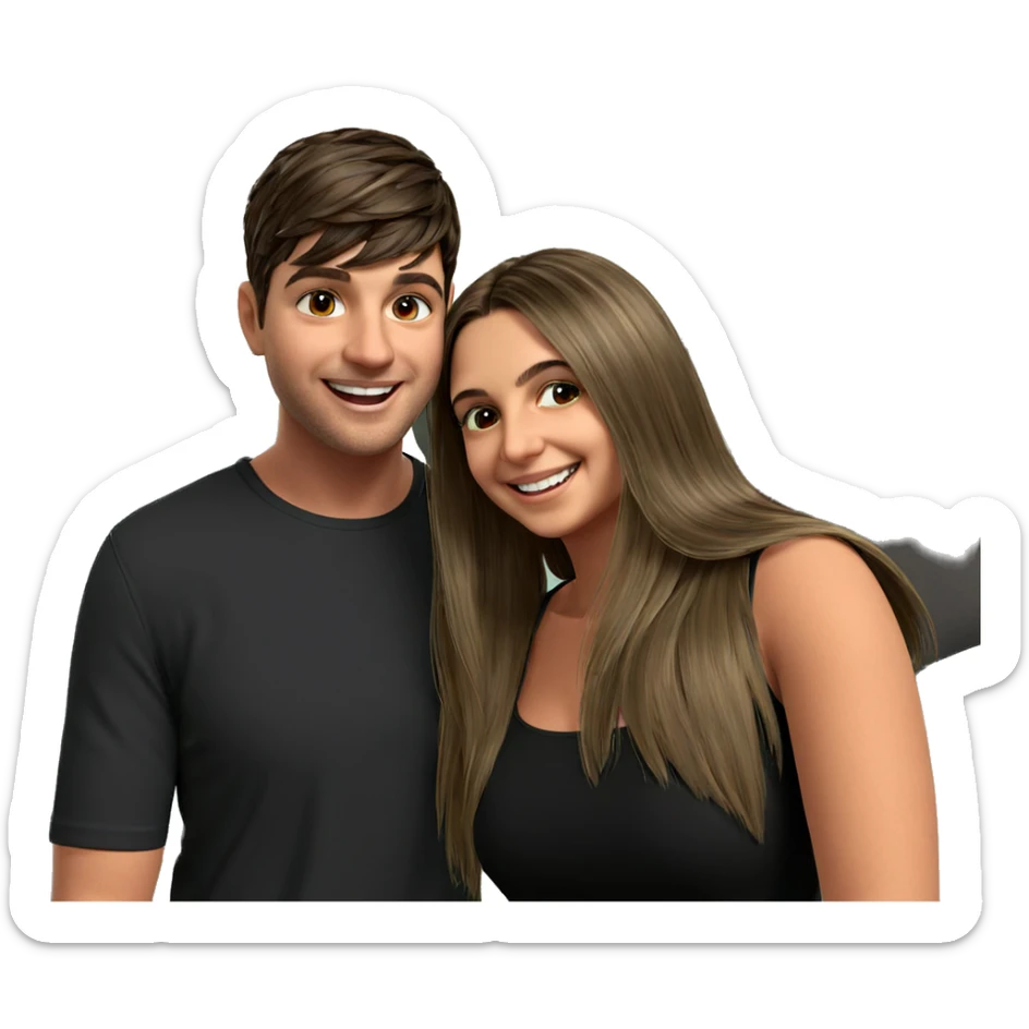 happy couple sharing a moment sticker