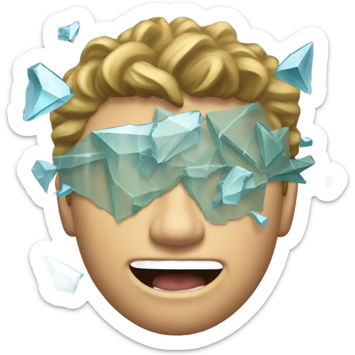 give me a small broken glass emoji like the one in words on baggroom walls sticker