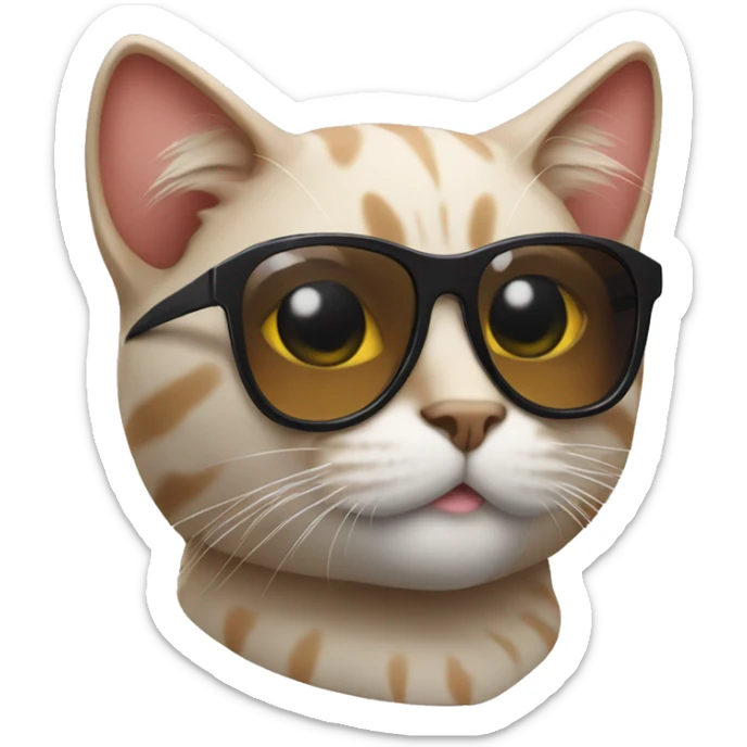 Cat with sunglasses sticker