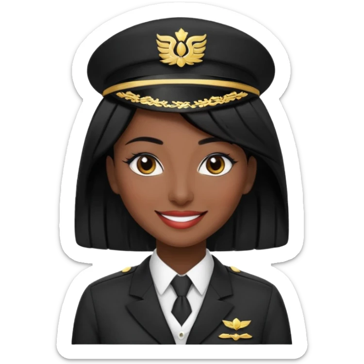 Lady hotel butler with green uniform black hair and just a lite bit brown skin and Arabic face with our hat please remove the green hat a little bit dark skin and tigh hair  sticker