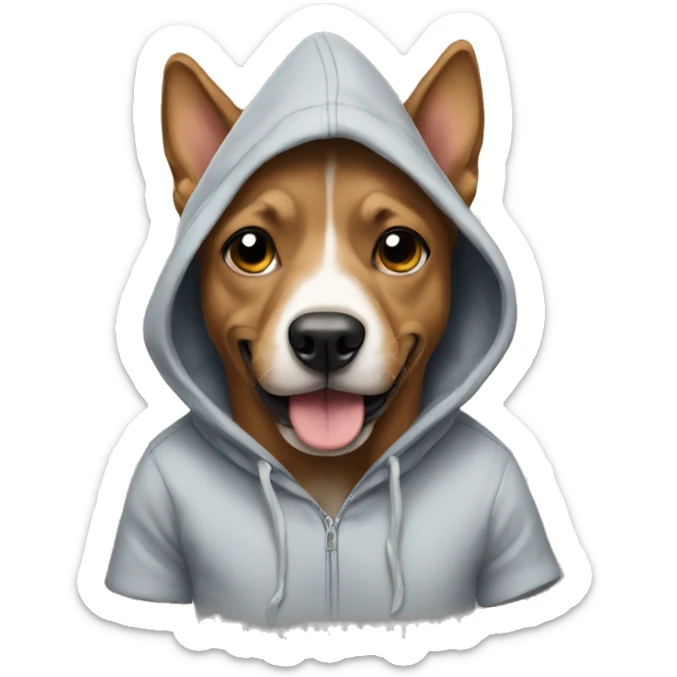 dog wearing a hoodie  sticker