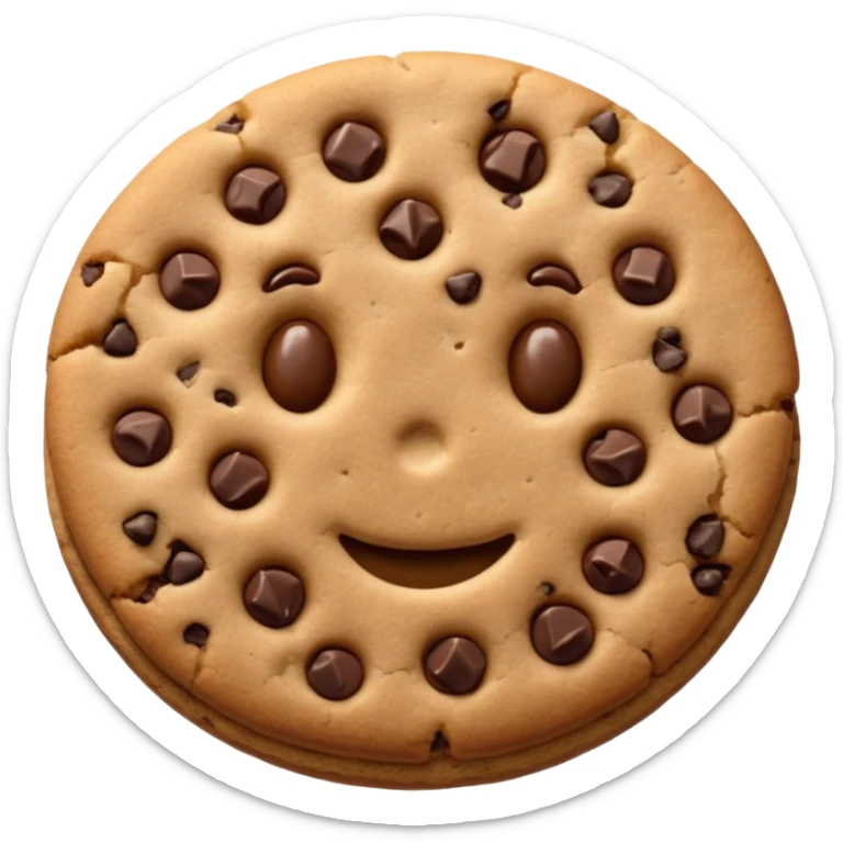 brown emojis of cookie, tulip, leaf, chocolate separately but only one of them sticker