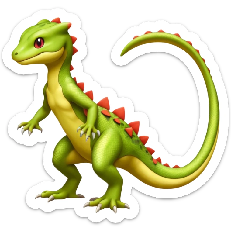 Mewtwo-Salandit-Gecko-Treecko-Kecleon-Fakémon-Pokémon-hybrid-creature (full body)  sticker