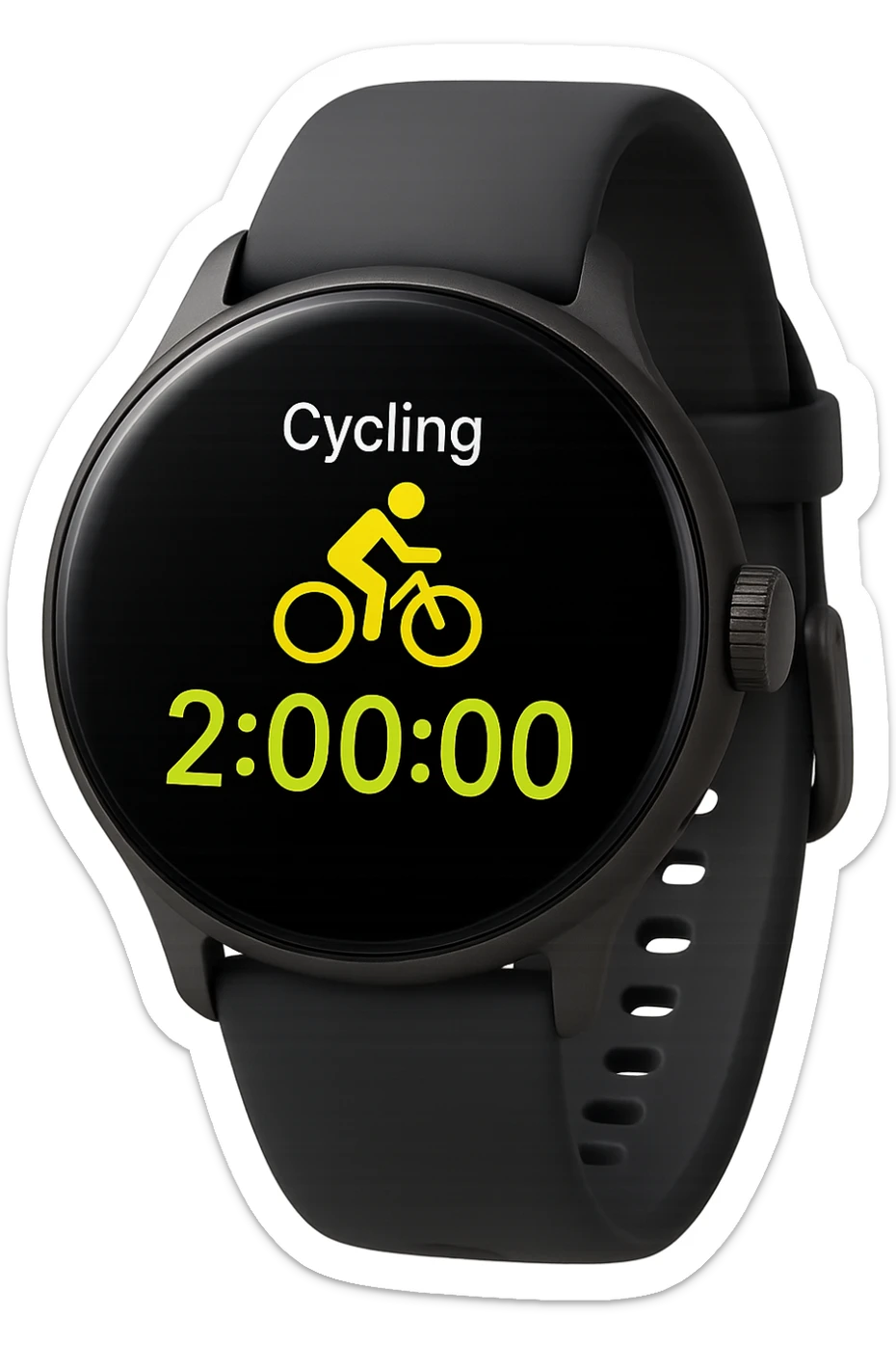 smartwatch con modalità attiva di bici che segna 2 ore di bici, REALISTICA 4K sticker
