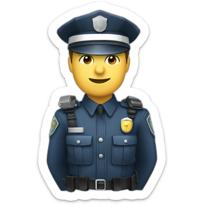 Polizist mit Helm auf dem Kopf und Schlagstock in der Hand sticker