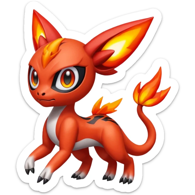 Meloetta-Guilmon-Pokémon-Fakémon-fusion-hybrid-creature sticker