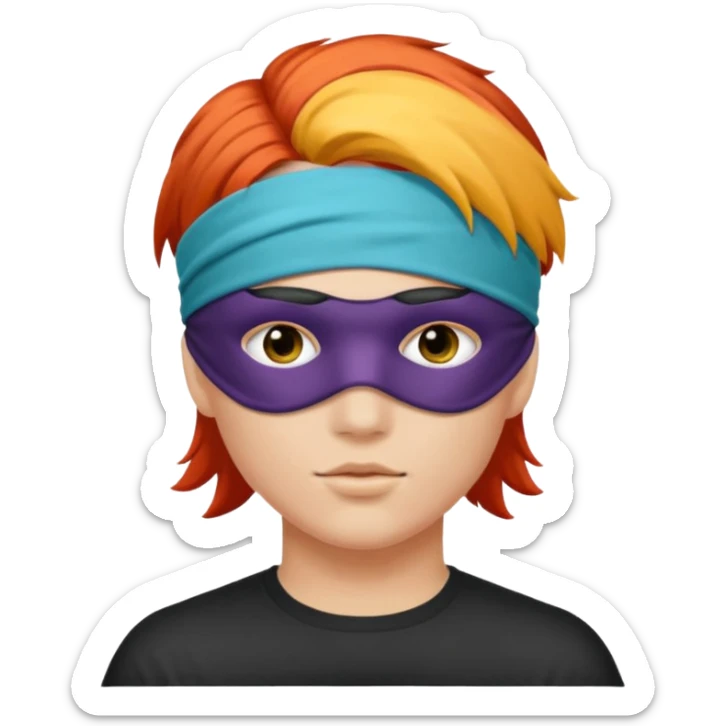 Blindfold person with different colors of hair. No trusting games with people blindfolded behind steering wheel sticker