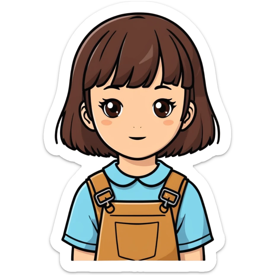The most beautiful gorgeous little brunette brown eyed girlie with bangs  sticker