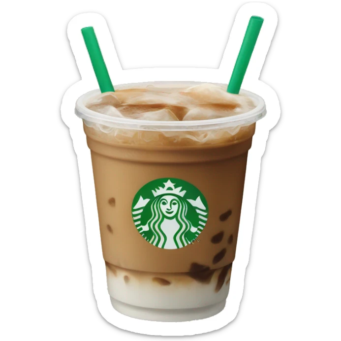 Starbuck ice coffee with ice cubes sticker
