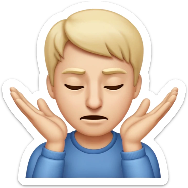 Somebody needs to make an emoji where the hand is pinching the bridge of the nose, eyes squinting shut, and there’s a big sigh energy. sticker