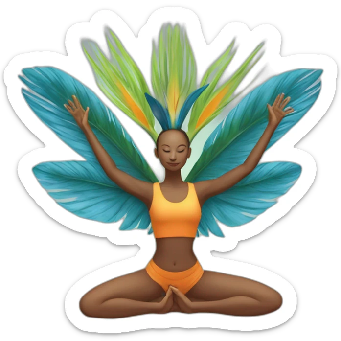 Svarga Dvijasana yoga pose bird of paradise sticker