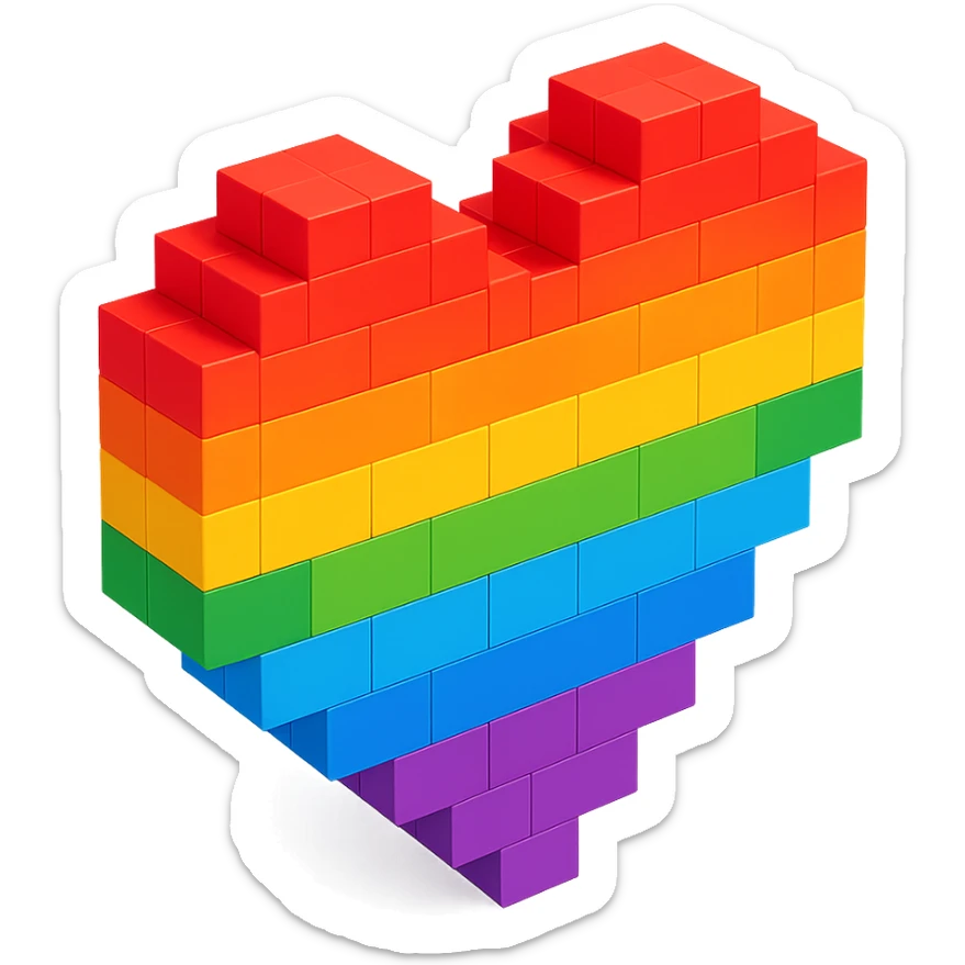 Heart rainbow  sticker