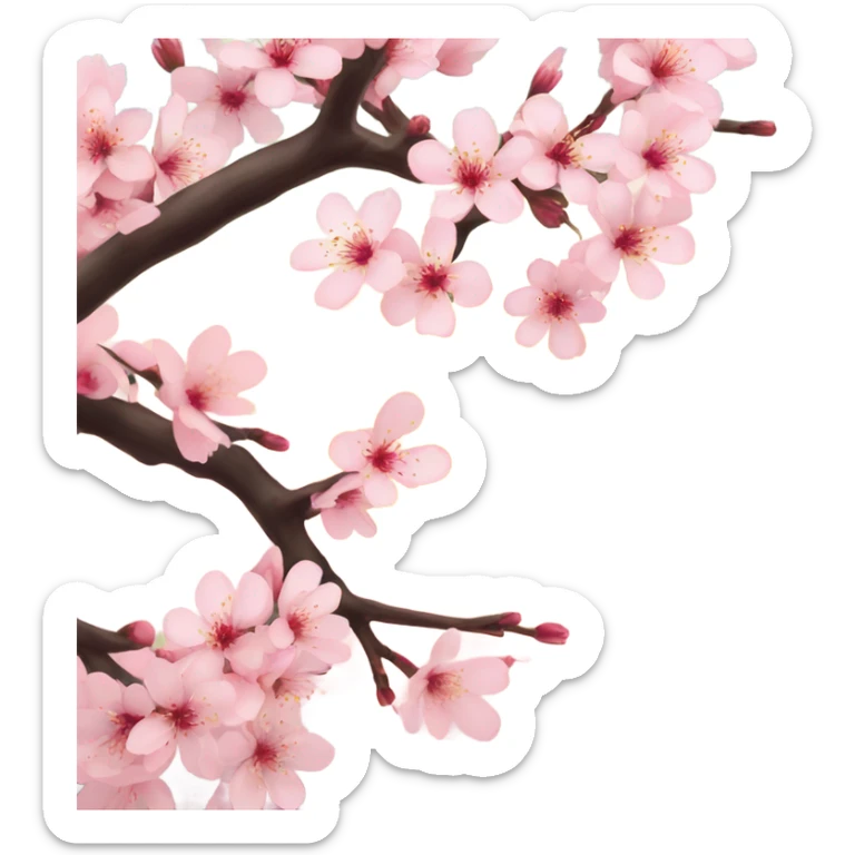 Cherry blossoms in Japan against the background of the sun sticker