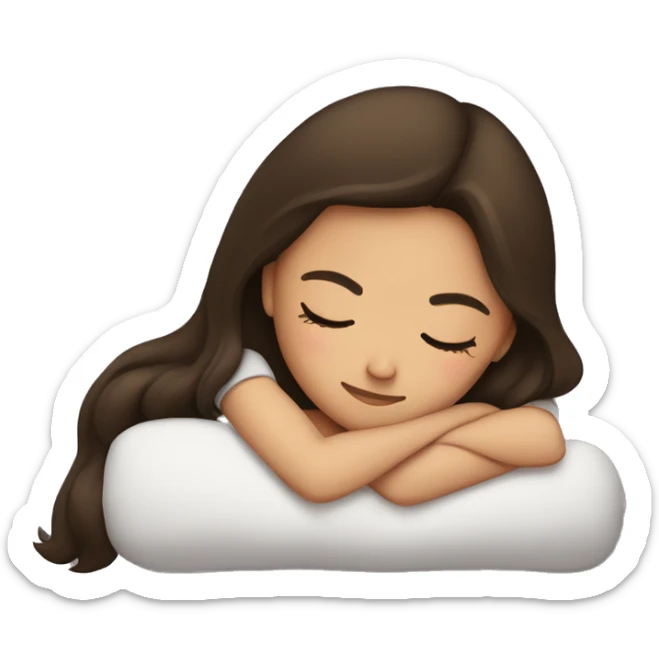 Brunette girl sleeping sticker