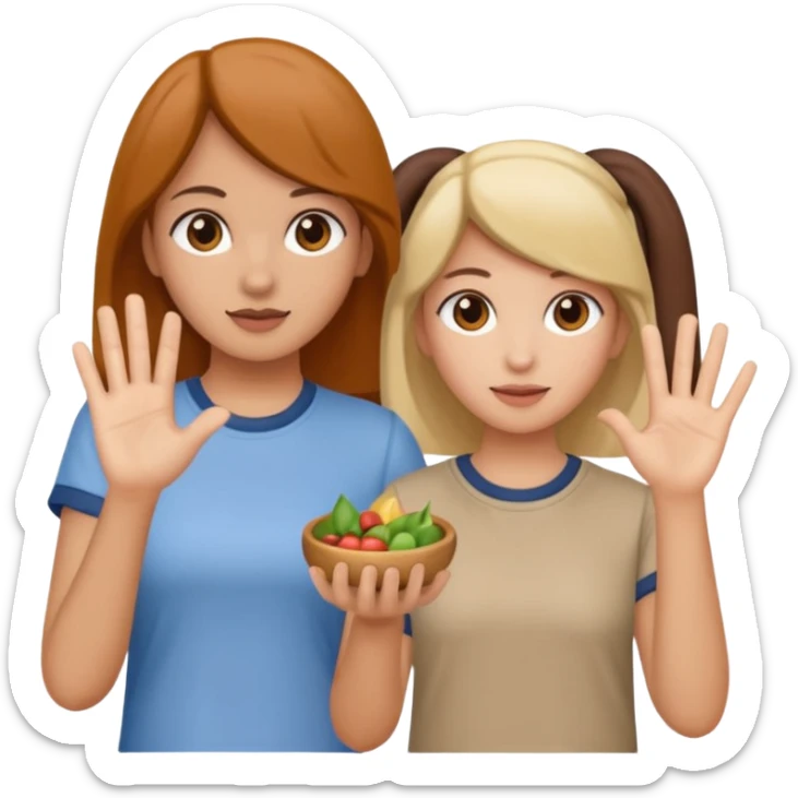 4 chicas montadas en una atraccion de levantando la mano con orejas de dines puestas en una atracción sticker