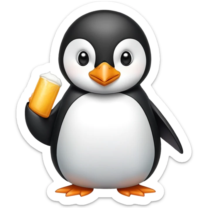 power hungry penguin sticker