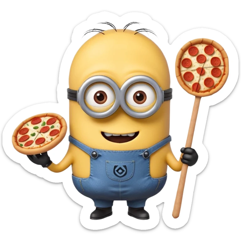 un minions  del cartone animato con la pelle di colore viola e che abbiamo il pizzetto come barba sticker