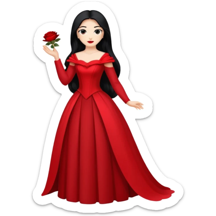 woman opera singer with long hair and dress sticker