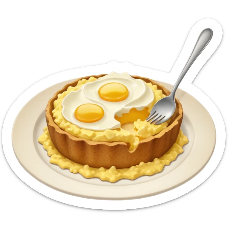 a deep dish plate with a yellowish food in it,  in a bit of small small lumps and very dry, small mountain. with a bit of applesauce on top on the side and a spoon sticking out sticker