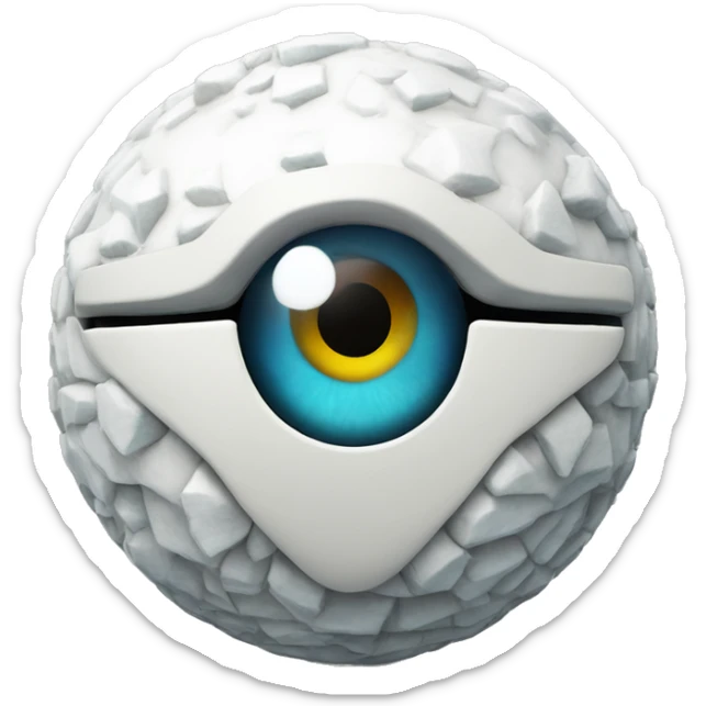 3d sphere with a cartoon Snow Golem skin texture with Eye of Horus sticker