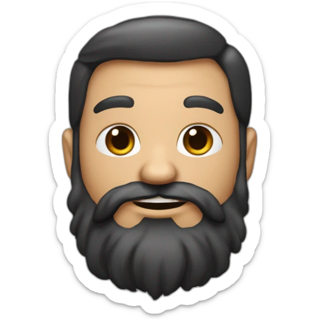 Un métisse noir avec des cheveux crépus bruns une petite barbe en forme de bouc sticker