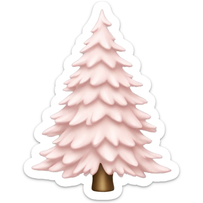 Pale Blush Pink Elegant Christmas tree sticker