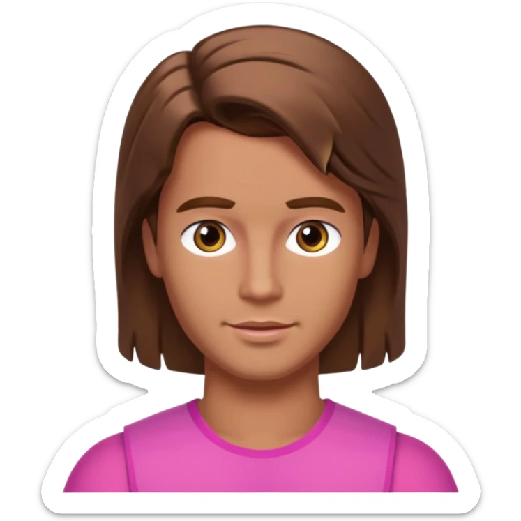 barbie merliah summers as a guy with brown har and brown eyes and tanned skin sticker