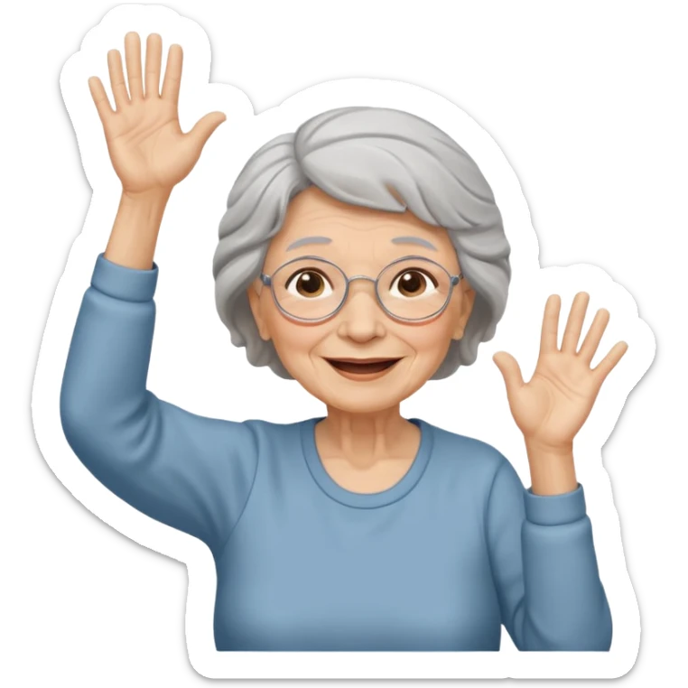 Old lady hands up raise the roof dancing  like she doesn’t care  sticker