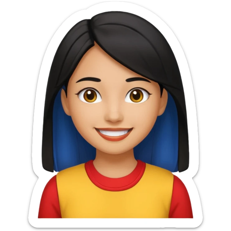 girl with black hair smile with Filipino colors sticker