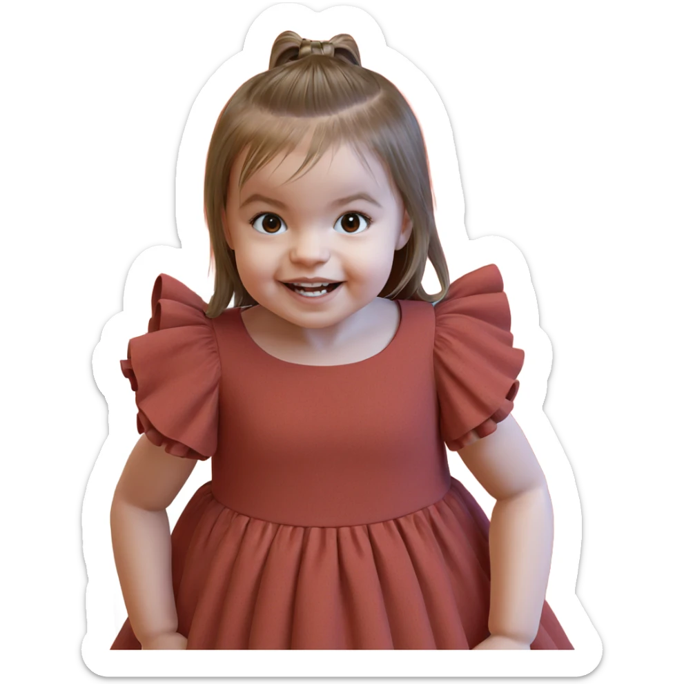smiling girl in dress sticker