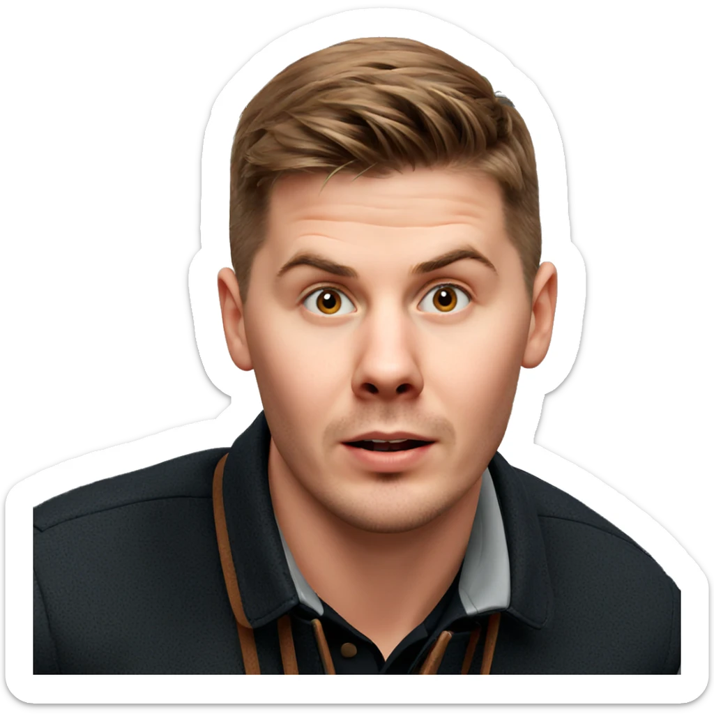 boy with brown hair portrait sticker