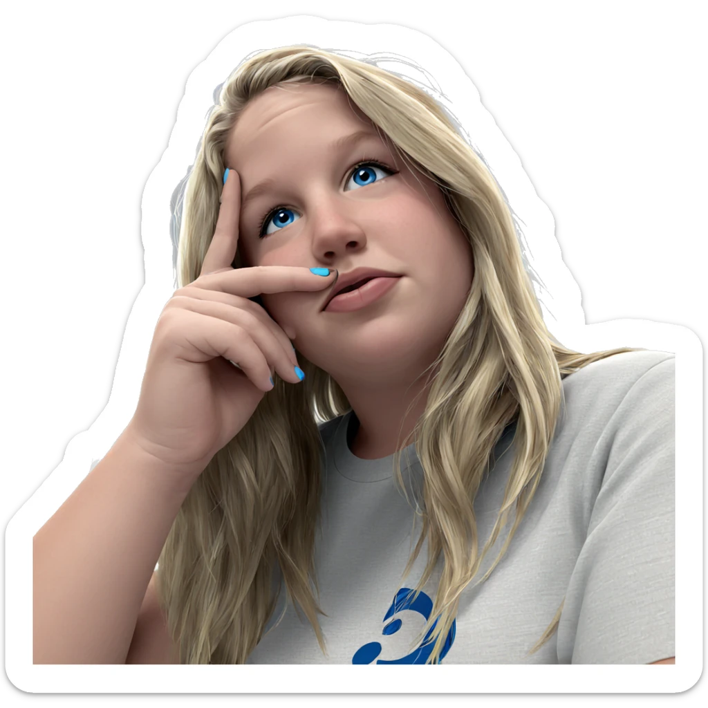 blonde girl with blue eyes sticker