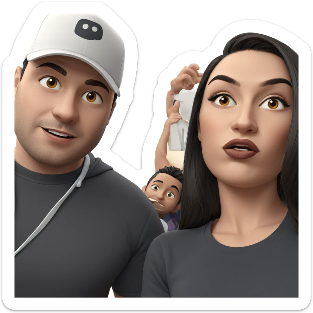 casual portrait of two friends sticker