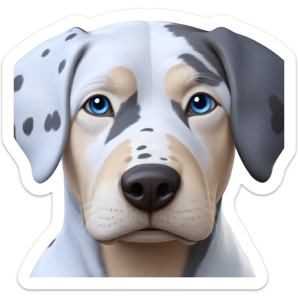 realistic blue eyed dog sticker