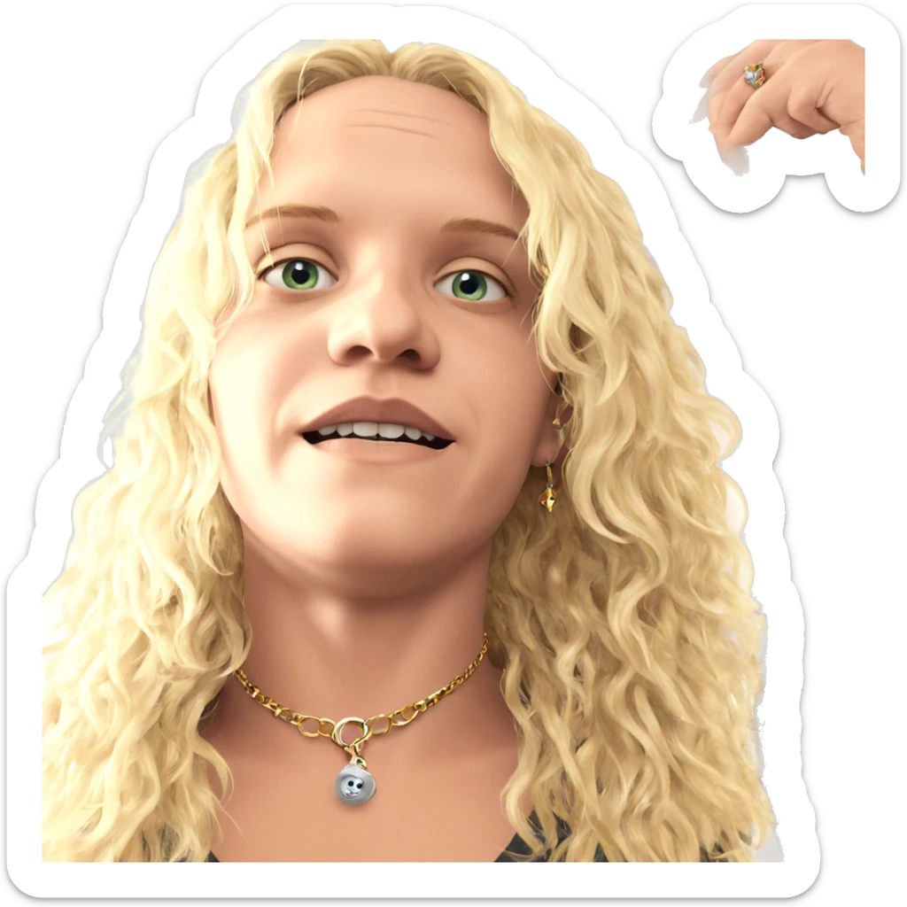 blonde boy with jewelry parody sticker