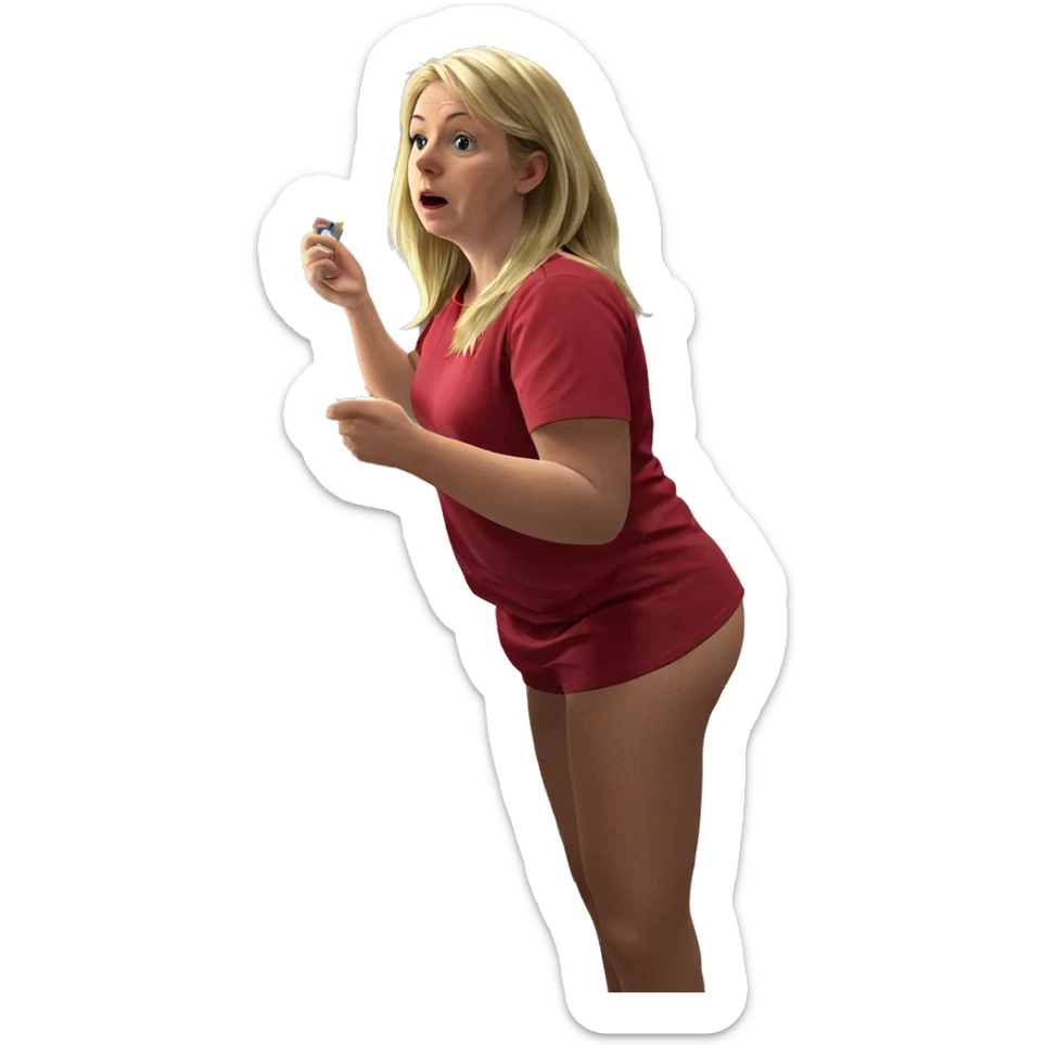blonde girl in bathroom mirror sticker