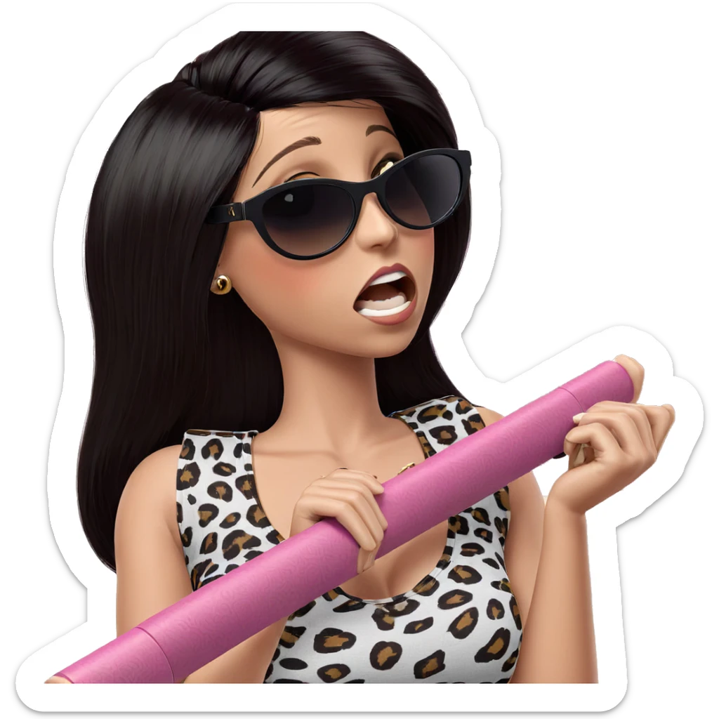 girl with leopard print shades sticker