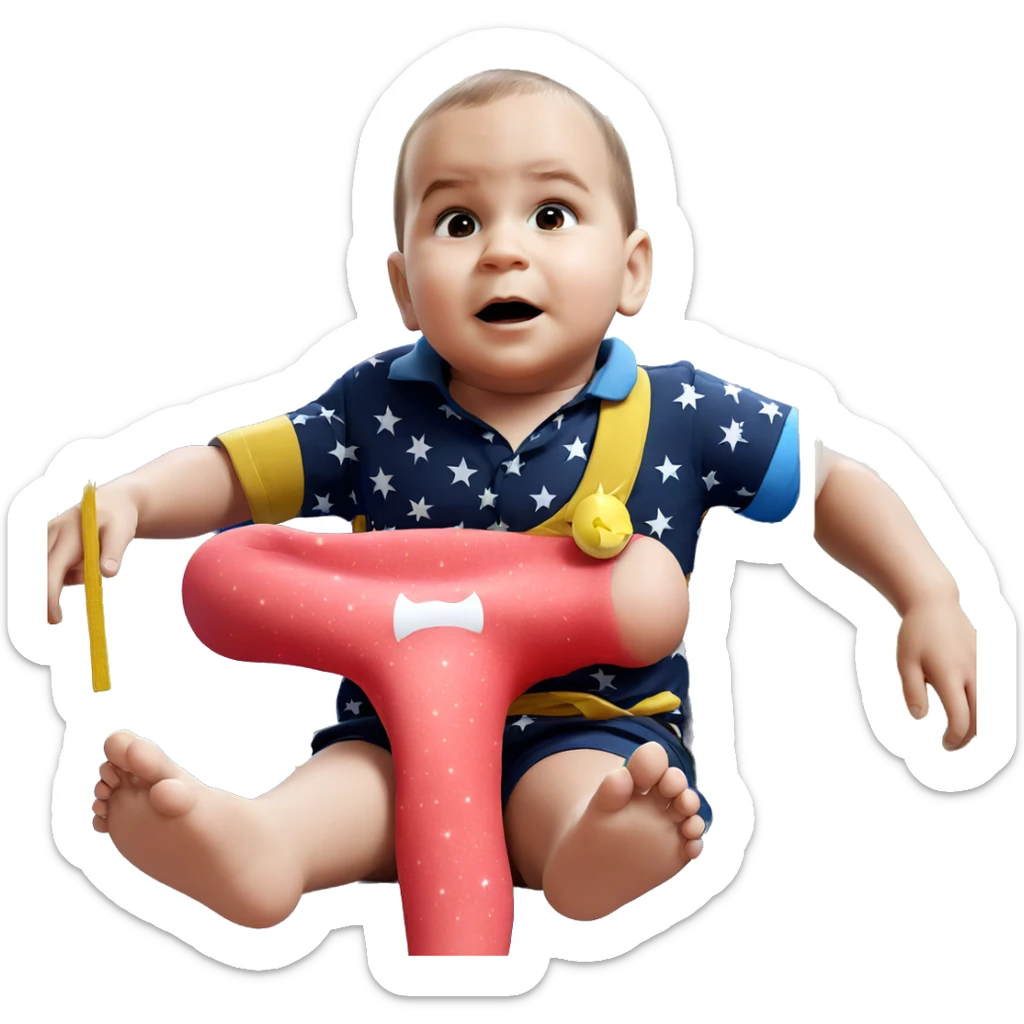 barefoot boy under star sticker