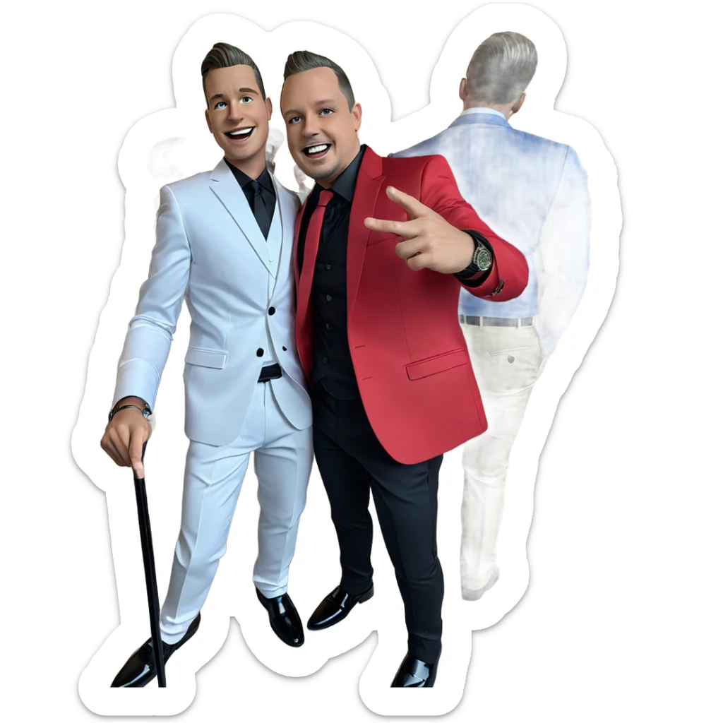 stylish boys in formal wear sticker