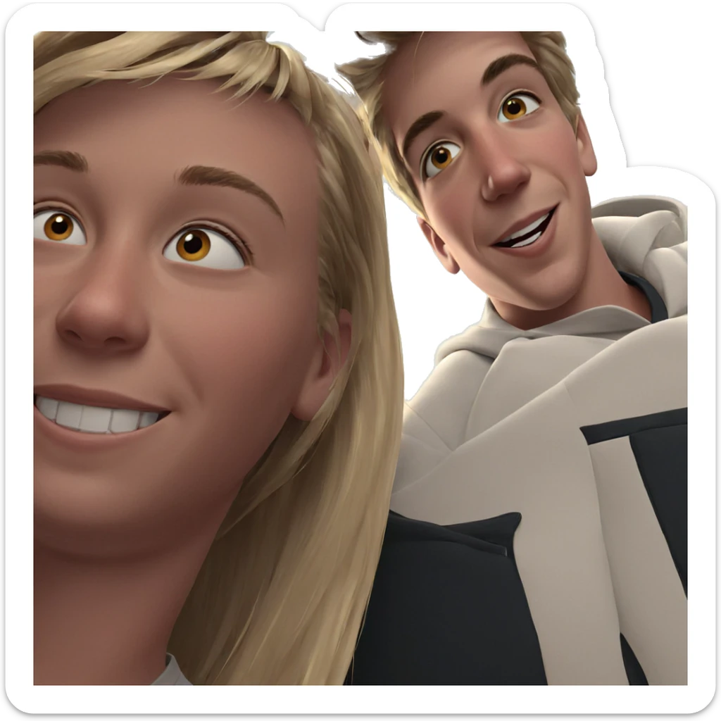 happy girl and boy meme sticker