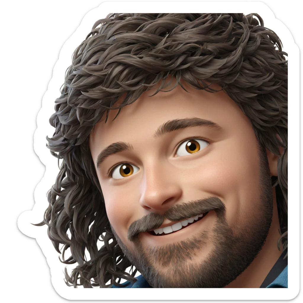 smiling boy with beard portrait sticker