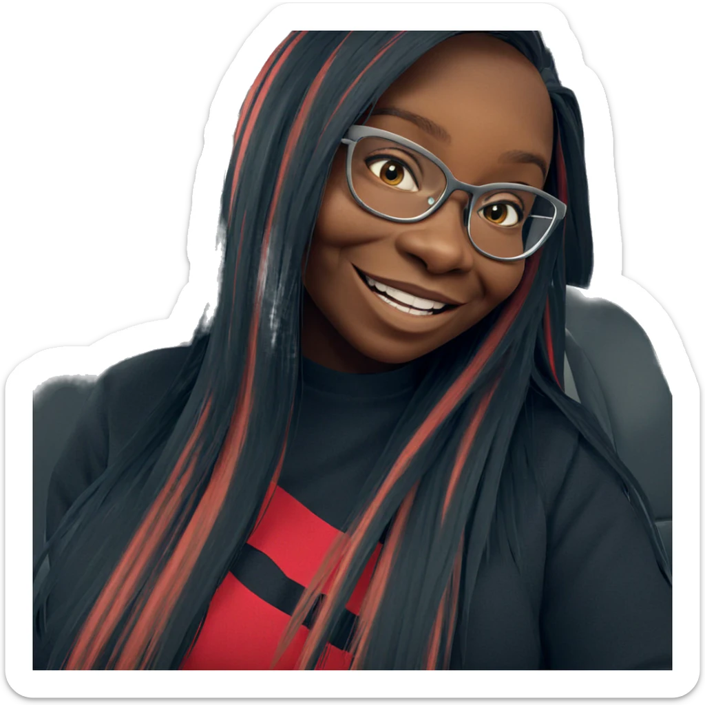 smiling girl in car interior sticker