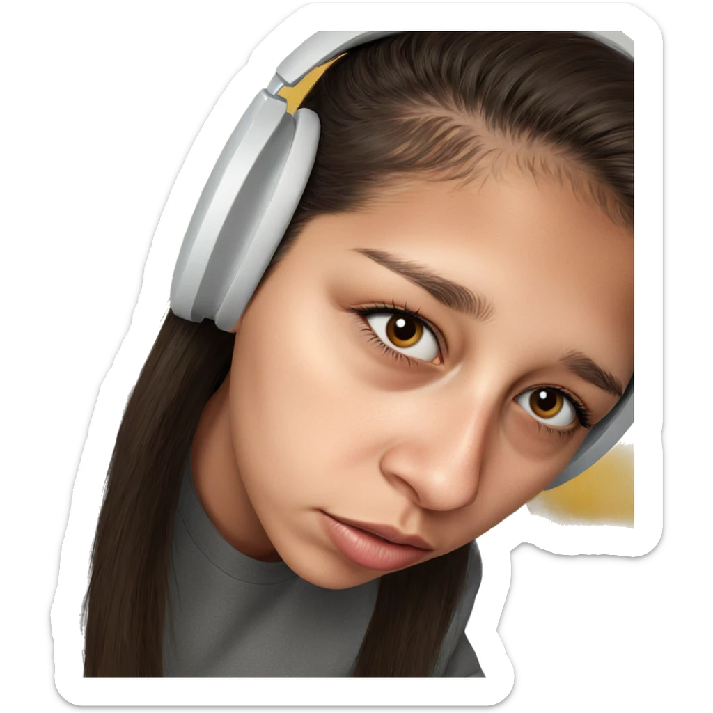 realistic portrait of girl sticker