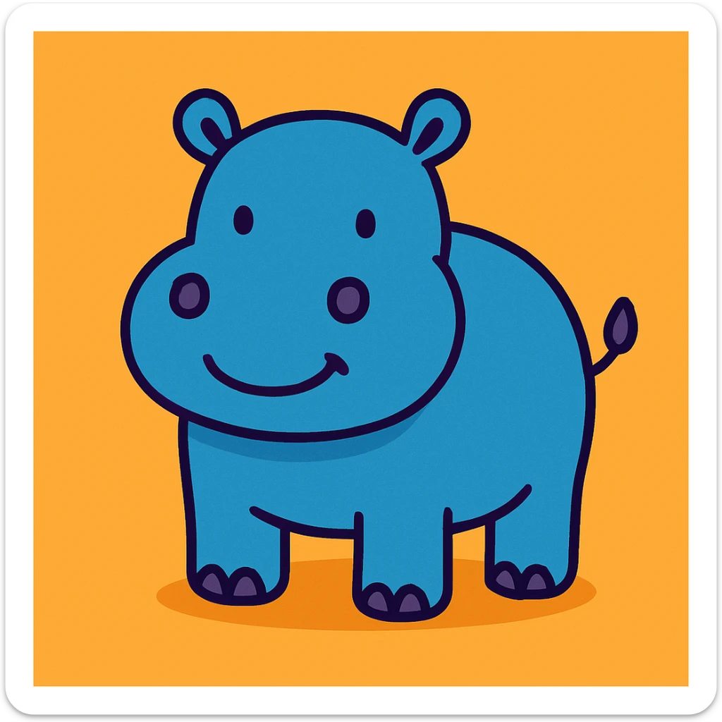 Hippo sticker